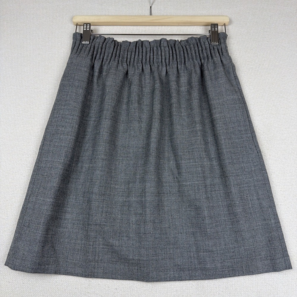 J. Crew Wool‎ Blend Elastic Waist Skirt Size 4 Preppy Academia NWT Gray Paperbag